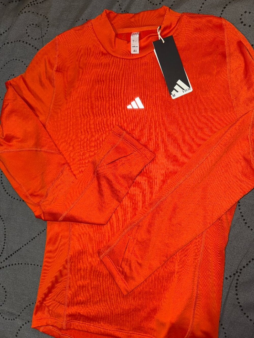 ADIDAS TP CR SOCCER TRAINING L/S SPHERE ORANGE SHIRT SIZE M OR XL MEN NWT $60.00